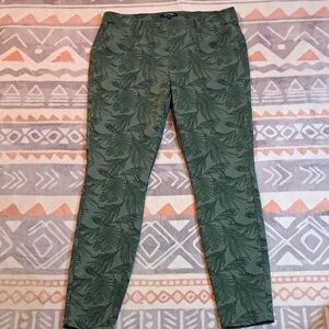 George Green Leaf Print Pants